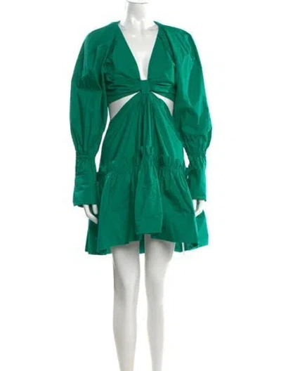 Pre-owned A.l.c V-neck Mini Dress In Green