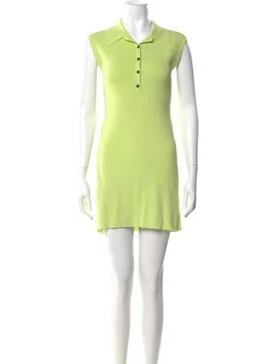 Pre-owned A.l.c V-neck Mini Dress In Green