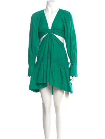 Pre-owned A.l.c V-neck Mini Dress In Green