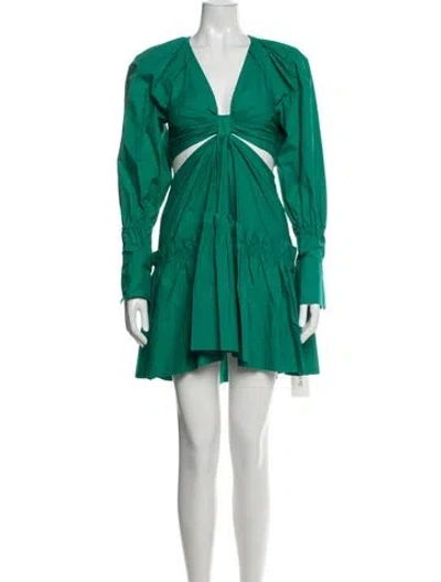 Pre-owned A.l.c V-neck Mini Dress In Green
