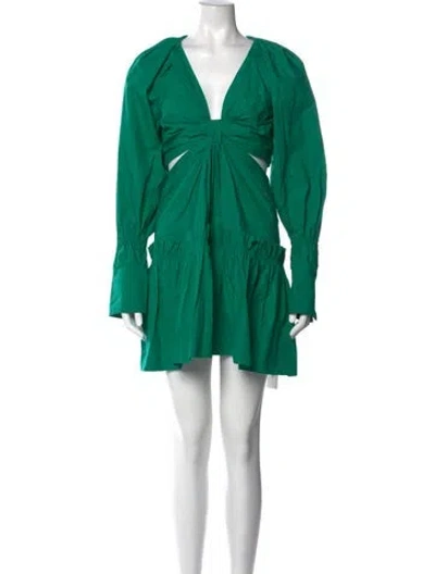 Pre-owned A.l.c V-neck Mini Dress In Green
