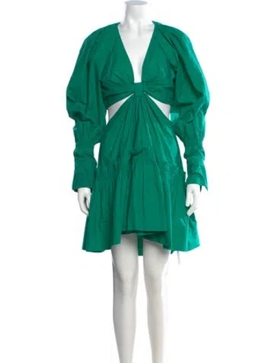 Pre-owned A.l.c V-neck Mini Dress In Green