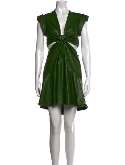 Pre-owned A.l.c V-neck Mini Dress In Green