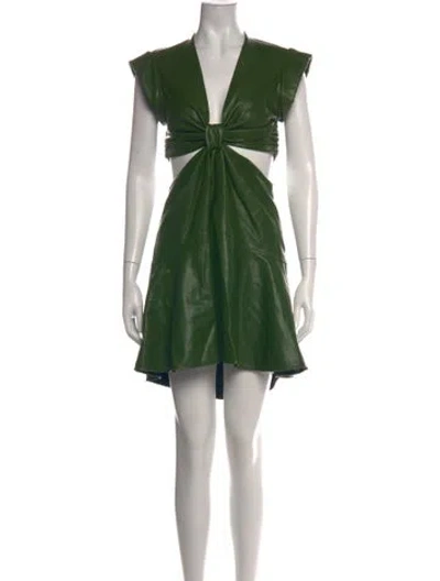 Pre-owned A.l.c V-neck Mini Dress In Green