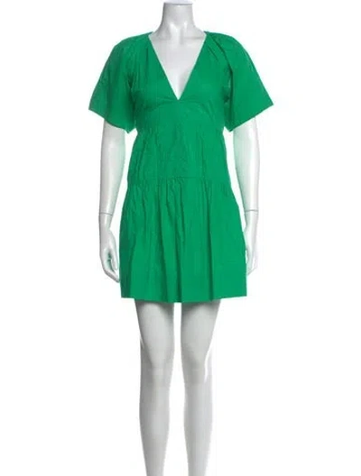 Pre-owned A.l.c V-neck Mini Dress In Green