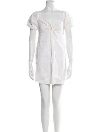 Pre-owned A.l.c V-neck Mini Dress In Neutral