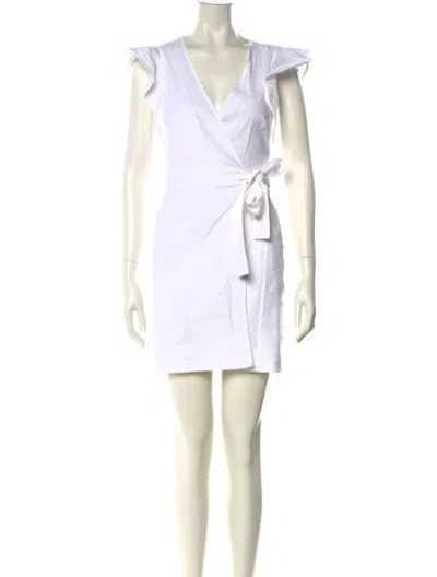 Pre-owned A.l.c V-neck Mini Dress In Neutral