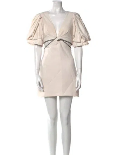Pre-owned A.l.c V-neck Mini Dress In Neutral