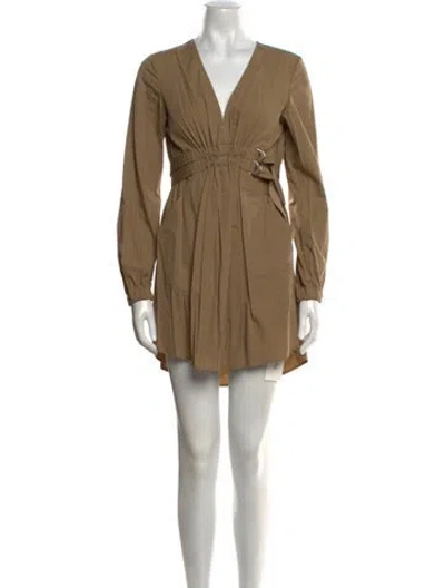 Pre-owned A.l.c V-neck Mini Dress In Neutral
