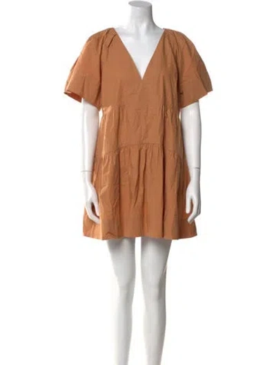 Pre-owned A.l.c V-neck Mini Dress In Neutral