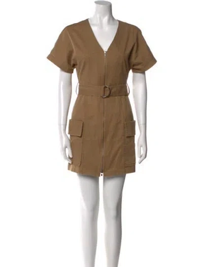 Pre-owned A.l.c V-neck Mini Dress In Neutral