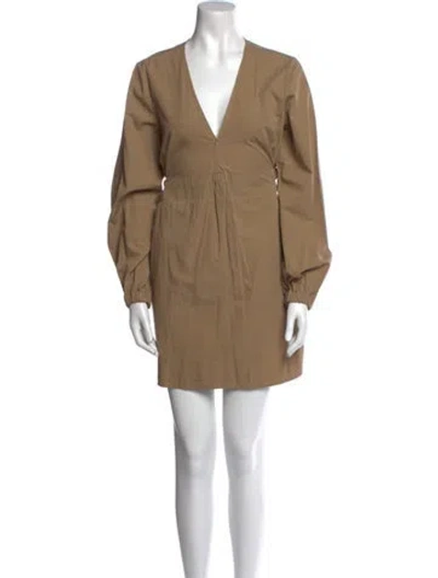 Pre-owned A.l.c V-neck Mini Dress In Neutral