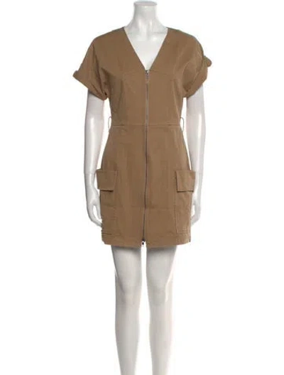 Pre-owned A.l.c V-neck Mini Dress In Neutral