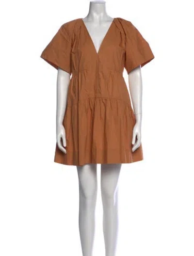 Pre-owned A.l.c V-neck Mini Dress In Neutral
