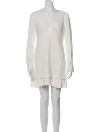 Pre-owned A.l.c V-neck Mini Dress In Neutral