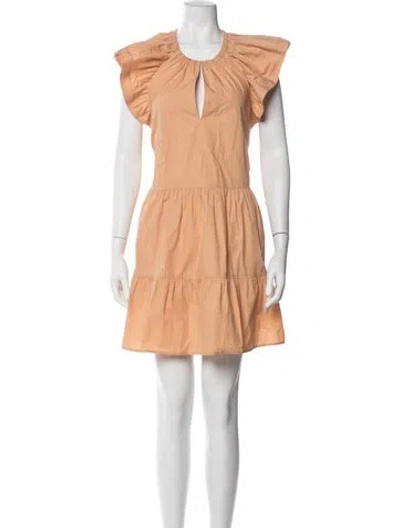 Pre-owned A.l.c V-neck Mini Dress In Neutral