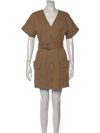 Pre-owned A.l.c V-neck Mini Dress In Neutral
