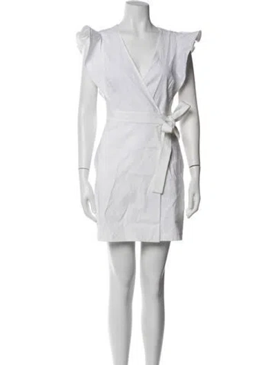 Pre-owned A.l.c V-neck Mini Dress In Neutrals