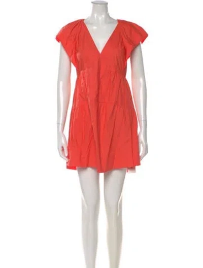 Pre-owned A.l.c V-neck Mini Dress In Orange