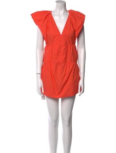 Pre-owned A.l.c V-neck Mini Dress In Orange