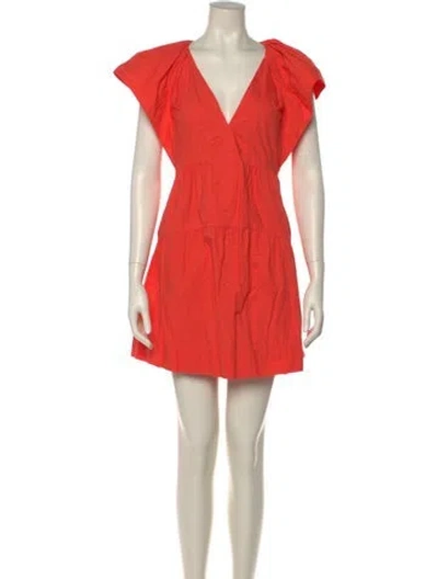 Pre-owned A.l.c V-neck Mini Dress In Orange