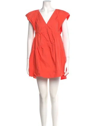 Pre-owned A.l.c V-neck Mini Dress In Orange
