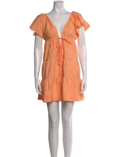 Pre-owned A.l.c V-neck Mini Dress In Orange