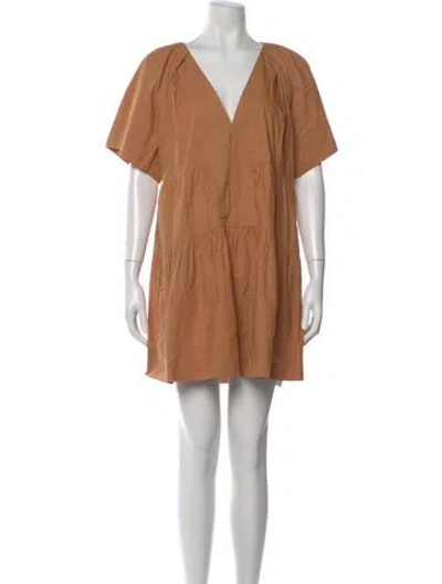 Pre-owned A.l.c V-neck Mini Dress In Orange