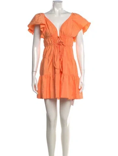 Pre-owned A.l.c V-neck Mini Dress In Orange