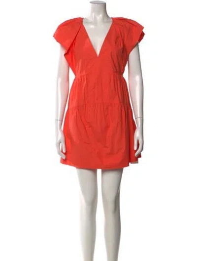 Pre-owned A.l.c V-neck Mini Dress In Orange