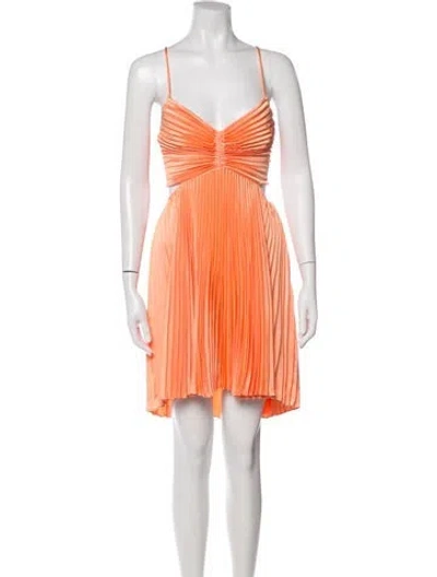 Pre-owned A.l.c V-neck Mini Dress In Orange