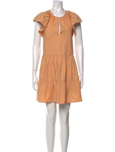 Pre-owned A.l.c V-neck Mini Dress In Orange