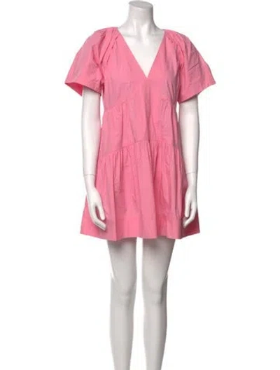 Pre-owned A.l.c V-neck Mini Dress In Pink