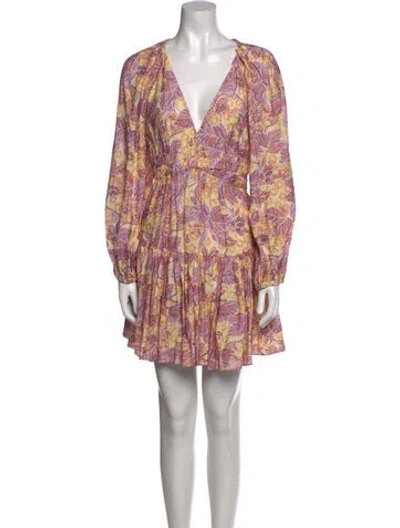 Pre-owned A.l.c V-neck Mini Dress In Purple