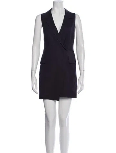 Pre-owned A.l.c V-neck Mini Dress In Purple