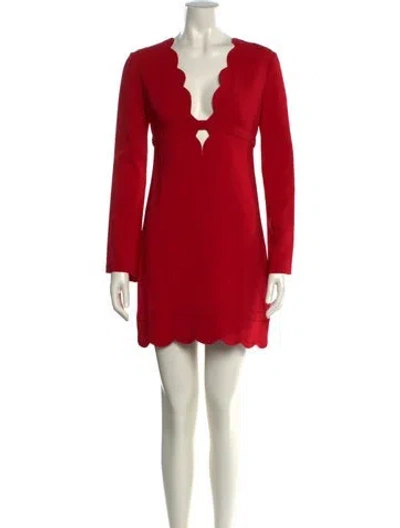 Pre-owned A.l.c V-neck Mini Dress In Red