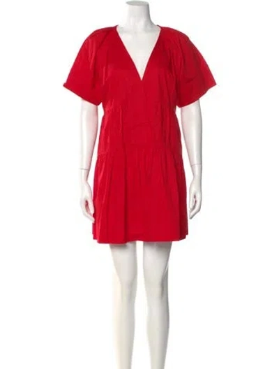 Pre-owned A.l.c V-neck Mini Dress In Red