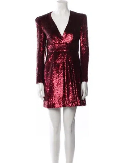 Pre-owned A.l.c V-neck Mini Dress In Red