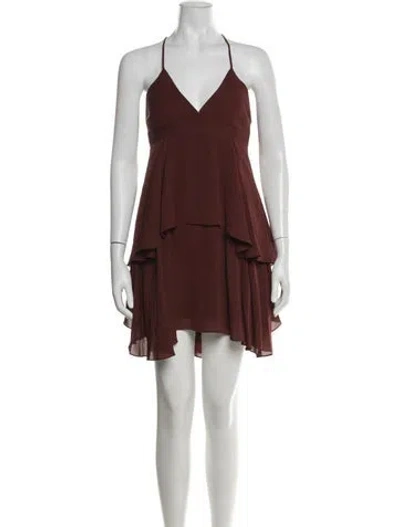 Pre-owned A.l.c V-neck Mini Dress In Red