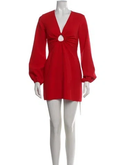Pre-owned A.l.c V-neck Mini Dress In Red
