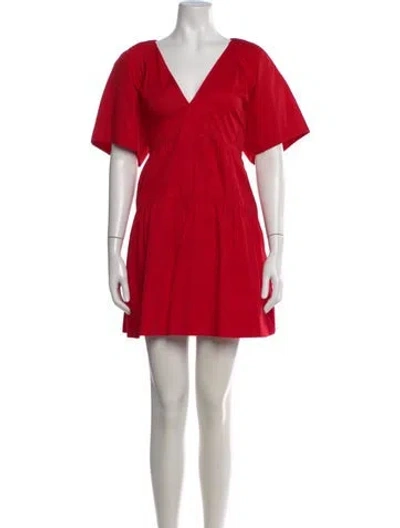 Pre-owned A.l.c V-neck Mini Dress In Red
