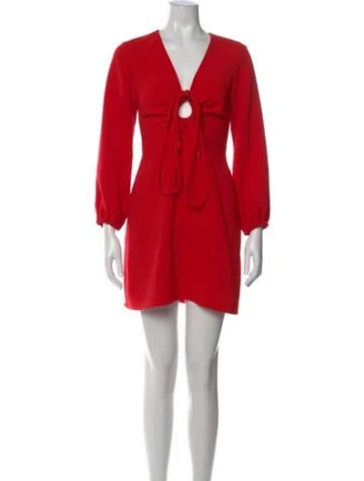 Pre-owned A.l.c V-neck Mini Dress In Red