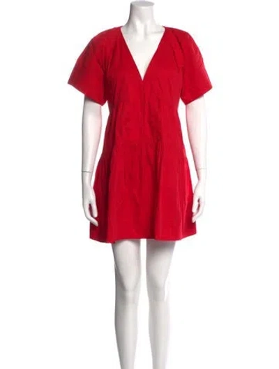 Pre-owned A.l.c V-neck Mini Dress In Red