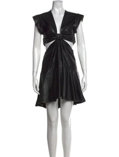 Pre-owned A.l.c V-neck Mini Dress W/ Tags In Black