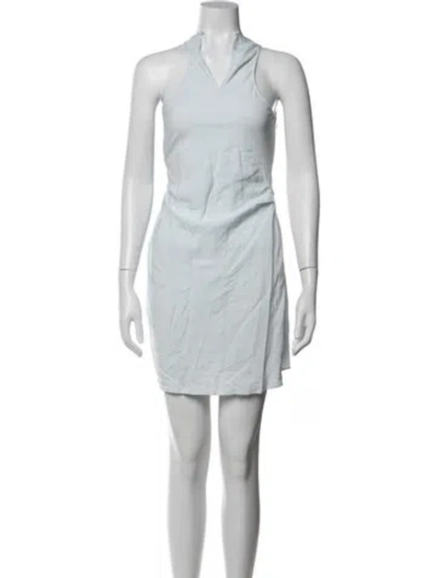 Pre-owned A.l.c V-neck Mini Dress W/ Tags In Blue