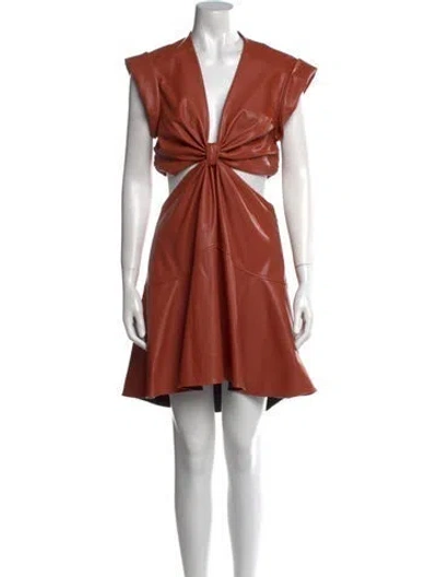 Pre-owned A.l.c V-neck Mini Dress W/ Tags In Brown