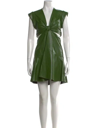 Pre-owned A.l.c V-neck Mini Dress W/ Tags In Green