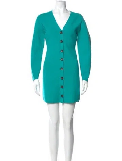 Pre-owned A.l.c V-neck Mini Dress W/ Tags In Green