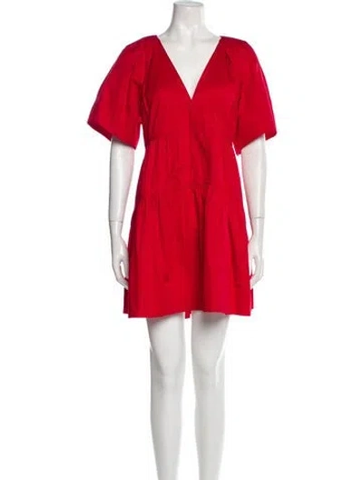 Pre-owned A.l.c V-neck Mini Dress W/ Tags In Red