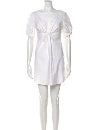 Pre-owned A.l.c V-neck Mini Dress In White